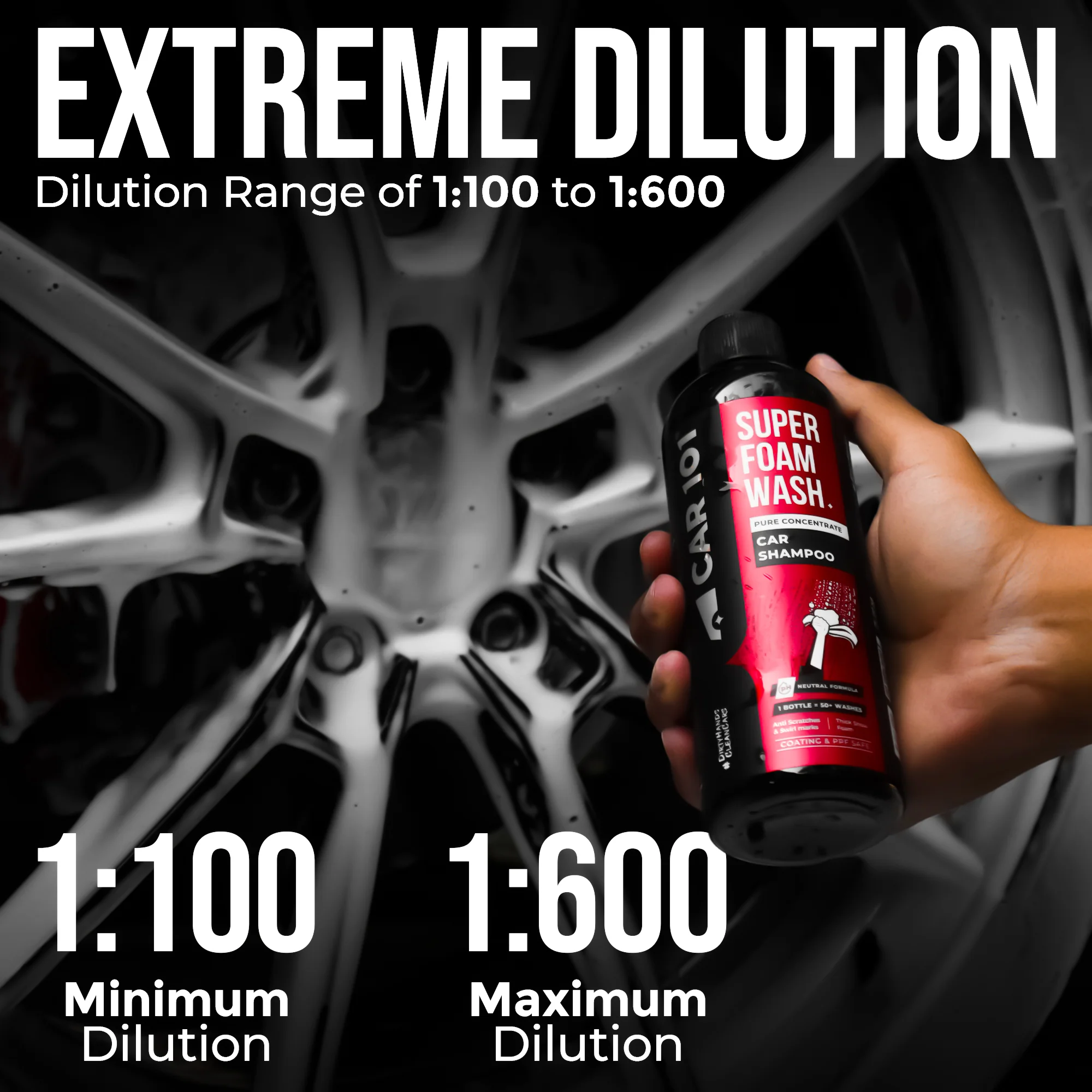 CAR101 Super Foam Wash Car Shampoo | Cleans & Conditions | Pure Concentrate (1:600) - Image 6