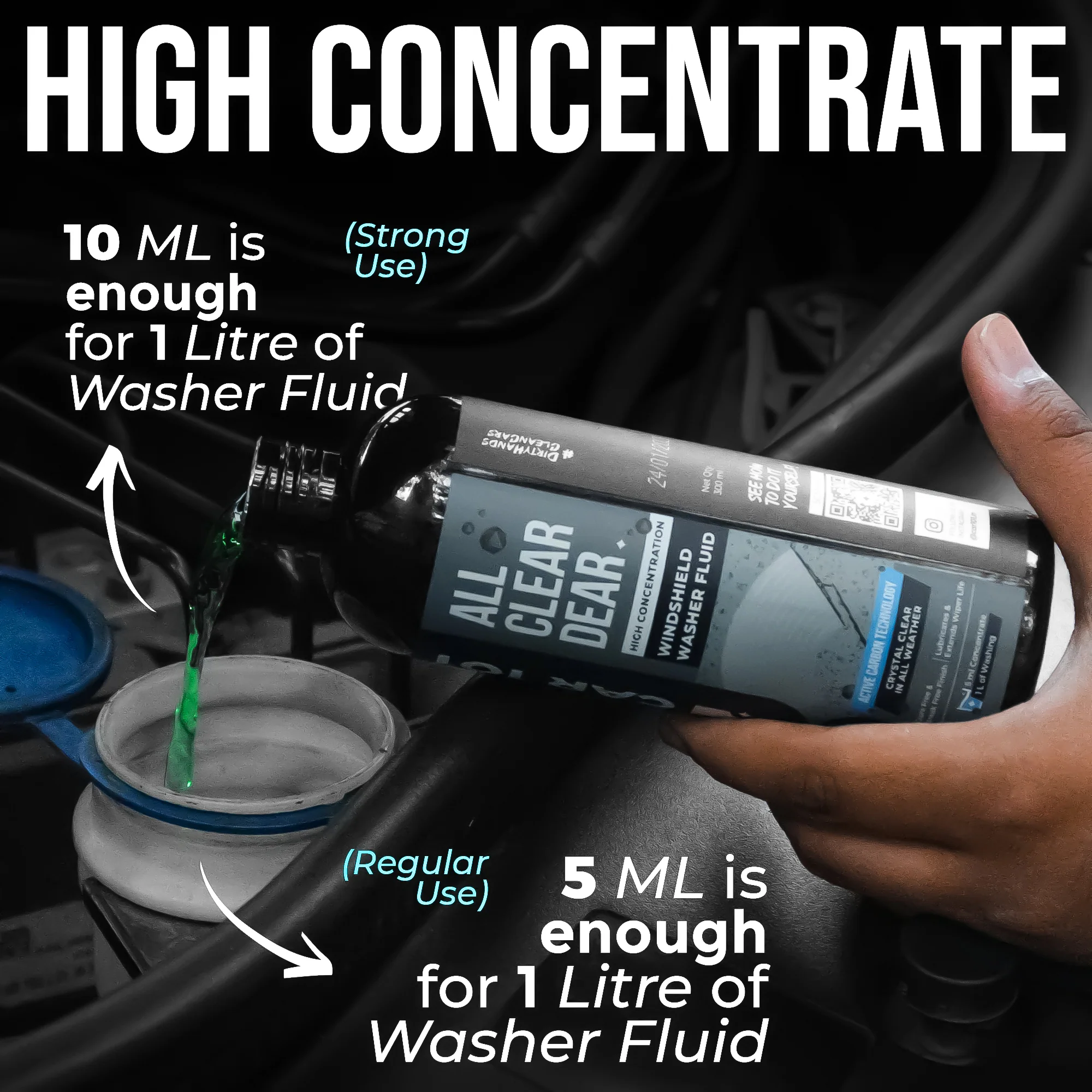 CAR101 Windshield Washer Concentrate 300ml - Use only 5ml per litre - Image 3