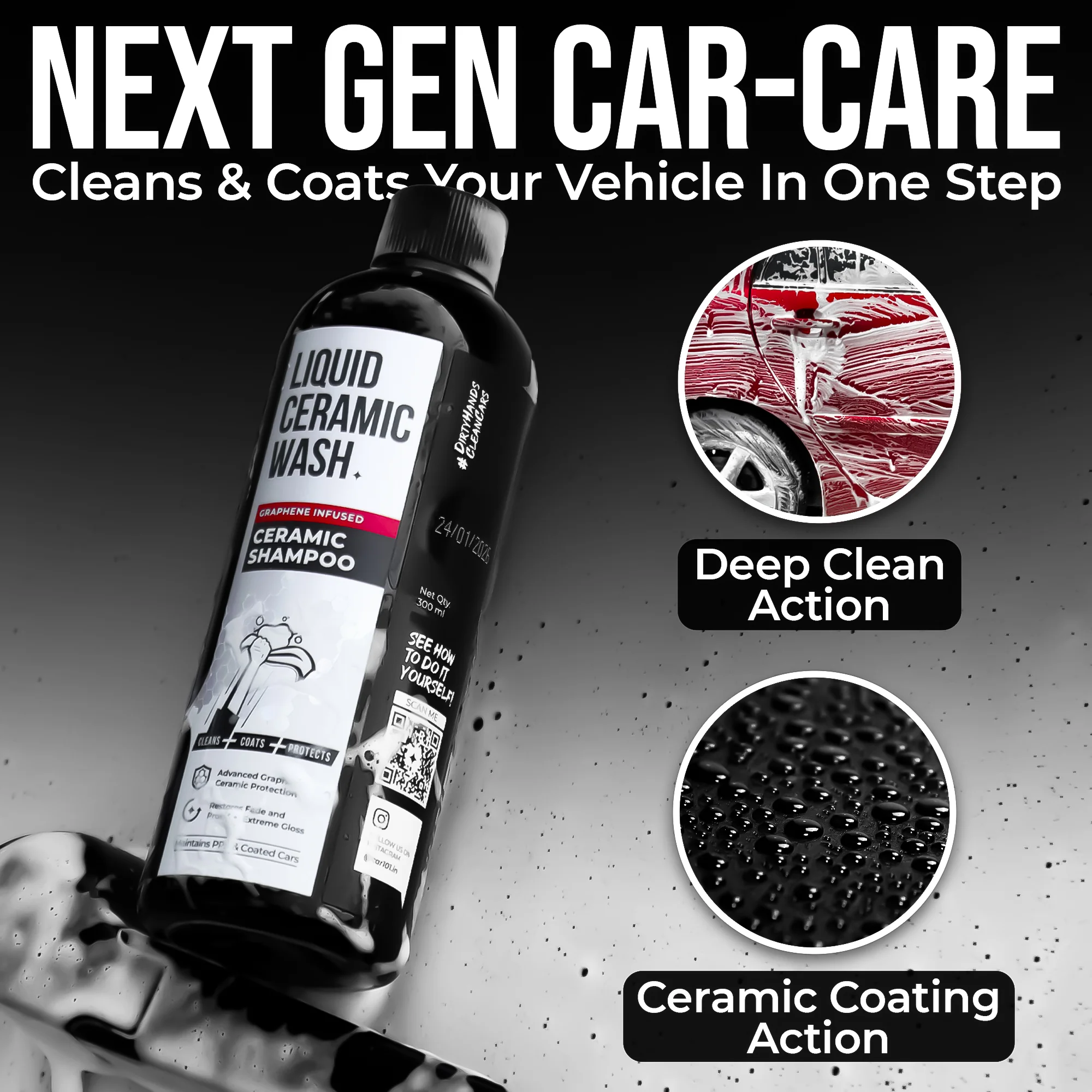 Vehicle Cleaning Kit - Car Washer, Ceramic Car Shampoo & Wash Mitt Combo - Image 5