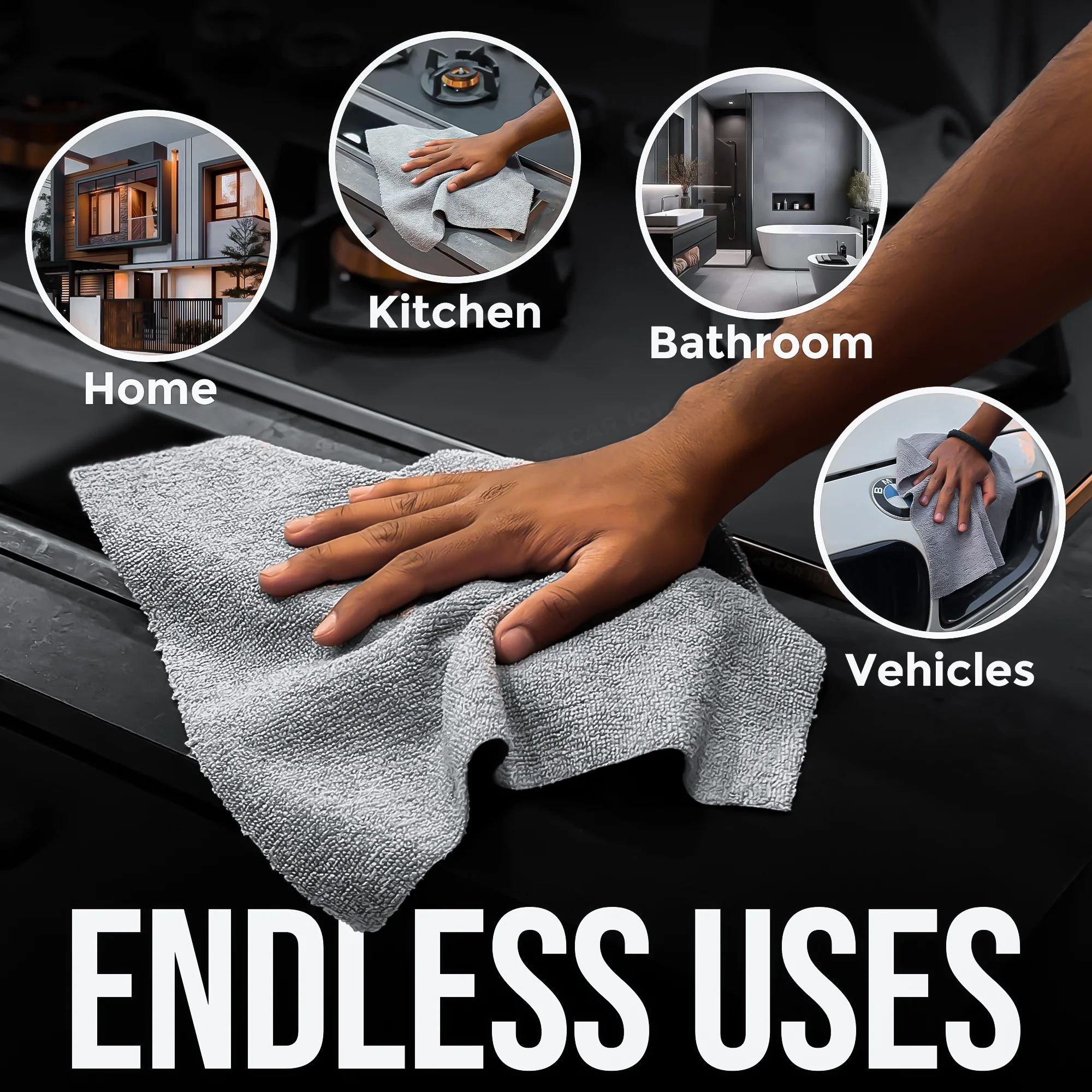 CAR101 Rip Rolls | 220 GSM Microfiber Towel Roll | 20 Units/Roll of tearable & reusable microfibre towels. - Image 8